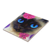 Niedliches Siamesisches Katzenkitten Foto Malerei Fliese (Seite)