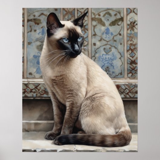 Niedliches Siamkatze Art Print Poster (Vorne)