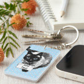 Niedliches Siamkatzen-Zeichen Schlüsselanhänger (Vorderseite rechts)