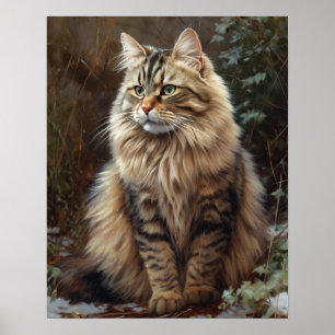 Niedliches sibirisches Cat Art Print Poster