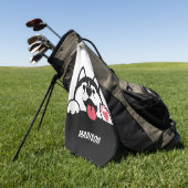 Niedliches sibirisches Husky individuelle Name Golfhandtuch (Gras)