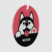 Niedliches Sibirisches Husky-Sortiment Ornament (Vorderseite)