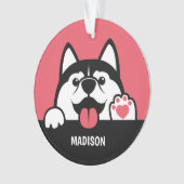 Niedliches Sibirisches Husky-Sortiment Ornament (Vorderseite)