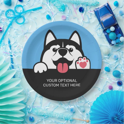 Niedliches Sibirisches Husky-Sortiment Pappteller (Party)