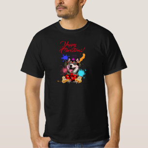 Niedliches sibirisches Husky-Yappy Weihnachten T-Shirt