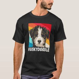 Niedliches sibirisches Huskydoodle Art Retro Socia T-Shirt