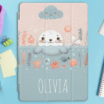 Niedliches Siegel auf See iPad Pro Cover<br><div class="desc">Personalisiertes niedliches,  unterhaltsames Siegel,  das unter dem Schnee auf See auftaucht,  mit einer lächelnden,  bezaubernden Wolke und einem marinen Leben.</div>