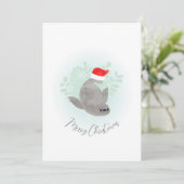 Niedliches Siegel Feiertagskarte (Stehend Vorderseite)