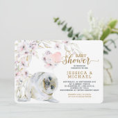 Niedliches Siegel Gender Neutral Baby Dusche Einladung (Stehend Vorderseite)