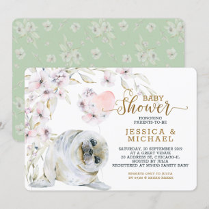 Niedliches Siegel Gender Neutral Baby Dusche Einladung
