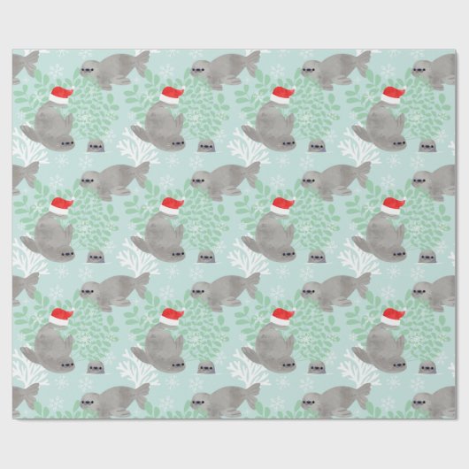 Niedliches Siegel Geschenkpapier (Flach)