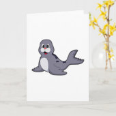 Niedliches Siegel Karte (Gelbe Blume)