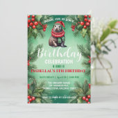 Niedliches Siegel Löwe Weihnachtsfest Save The Date (Stehend Vorderseite)