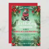 Niedliches Siegel Löwe Weihnachtsfest Save The Date (Vorne/Hinten)