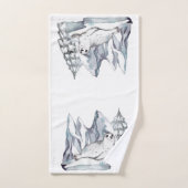 Niedliches Siegel Pine Tree Snowflakes Weiß Badhandtuch Set (Handtuch)