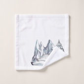 Niedliches Siegel Pine Tree Snowflakes Weiß Badhandtuch Set (Waschlappen)