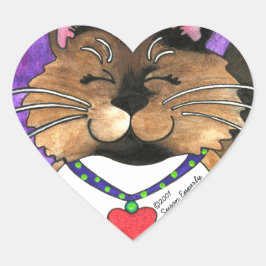 Niedliches Siegel Point Siamese Fluffy Ragdoll Kit Herz-Aufkleber