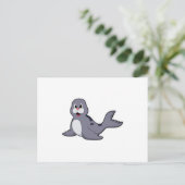 Niedliches Siegel Postkarte (Stehend Vorderseite)