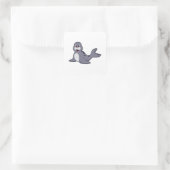 Niedliches Siegel Quadratischer Aufkleber (Tasche)