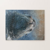 Niedliches Siegel Sea Lion Fotografie Wasserfarbe Puzzle (Horizontal)