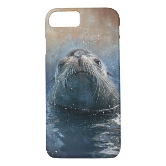 Niedliches Siegel Sea Lion Modernes Aquarell Case-Mate iPhone Hülle (Rückseite)
