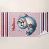 Niedliches Siegel Strandtuch (Vorderseite)