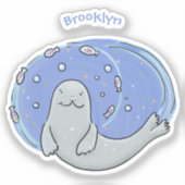 Niedliches Siegel und Cartoon Aufkleber (Vorderseite)