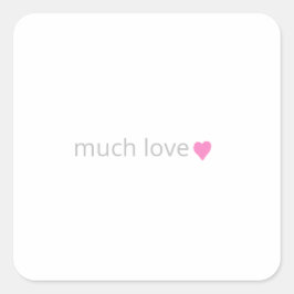 Niedliches Silber Rosa Sehr viel Liebe Rosa Herzte Quadratischer Aufkleber