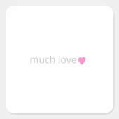 Niedliches Silber Rosa Sehr viel Liebe Rosa Herzte Quadratischer Aufkleber (Vorderseite)