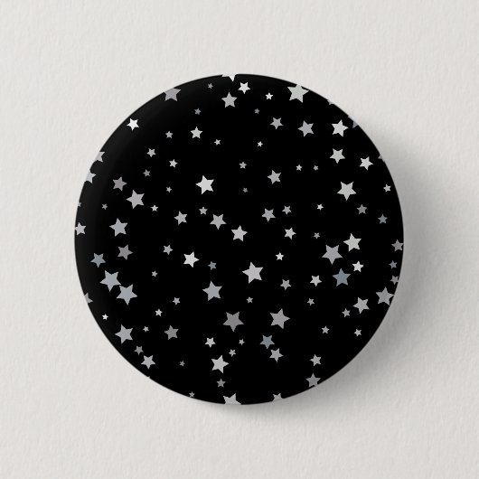 Niedliches Silber-Sternmuster | Jegliche Hintergru Button (Vorderseite)