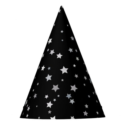 Niedliches Silber-Sternmuster | Jegliche Hintergru Partyhütchen (Vorderseite)