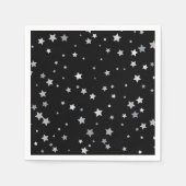 Niedliches Silber-Sternmuster | Jegliche Hintergru Serviette (Vorderseite)