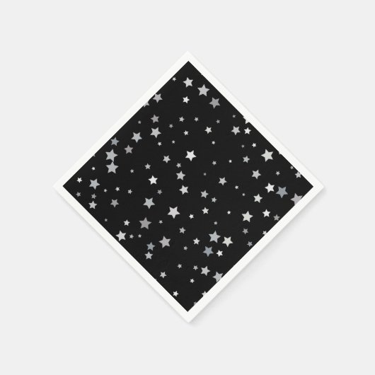 Niedliches Silber-Sternmuster | Jegliche Hintergru Serviette (Ecke)