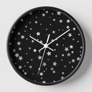 Niedliches Silber-Sternmuster Jegliche Hintergru Uhr