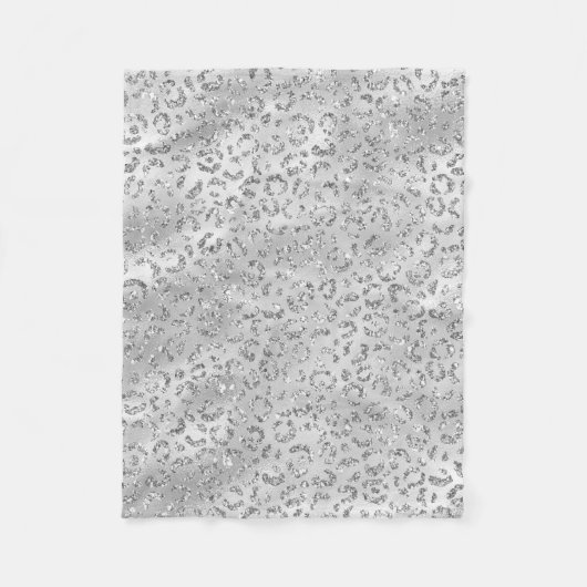 Niedliches Silbergeflecht Leopard-Skin Druckmuster Fleecedecke (Vorderseite)