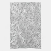 Niedliches Silbergeflecht Leopard-Skin Druckmuster Geschirrtuch (Vertikal)
