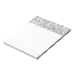 Niedliches Silbergeflecht Leopard-Skin Druckmuster Notizblock