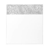 Niedliches Silbergeflecht Leopard-Skin Druckmuster Notizblock (Vorderseite)