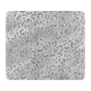 Niedliches Silbergeflecht Leopard-Skin Druckmuster Schneidebrett