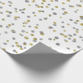 niedliches Silbergoldmuster Neue Jahre Geschenkpapier (Ecke)