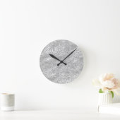 Niedliches Silberschmiedekunstmuster Runde Wanduhr (Zuhause)