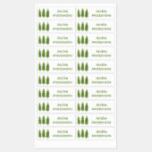 Niedliches Singen okra pflanzlichen Cartoon person Etiketten (Blatt)