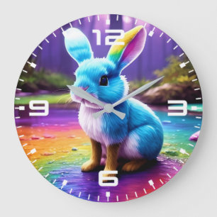 Niedliches Sitzen Blaues Sonnenportrait Große Wanduhr