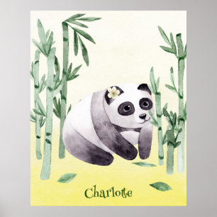 Niedliches Sitzen Panda Poster