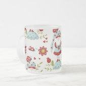 Niedliches skandinavisches Gnome- und Naturmuster Mattglastasse (Vorderseite Links)