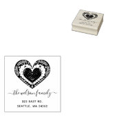 Niedliches skandinavisches Herz Nordische Rücksend Gummistempel (Stempel)