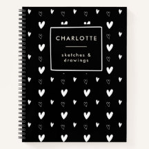 Niedliches skandinavisches Herzmuster Schwarz Pers