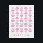 Niedliches skandinavisches Kunstmuster in Rosa, Na Fleecedecke<br><div class="desc">Dieses niedliche skandinavische Grafikdesign zeichnet sich durch lustige Formen in hübschen Rosa- und Violetttönen aus,  die mit dem Namen oder dem Wortlaut Ihrer Wahl personalisiert sind.</div>