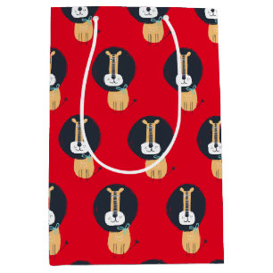 Niedliches skandinavisches Lion Kids-Muster Mittlere Geschenktüte