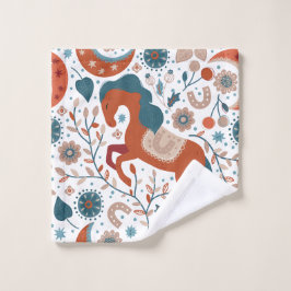 Niedliches skandinavisches Pferd Badhandtuch Set